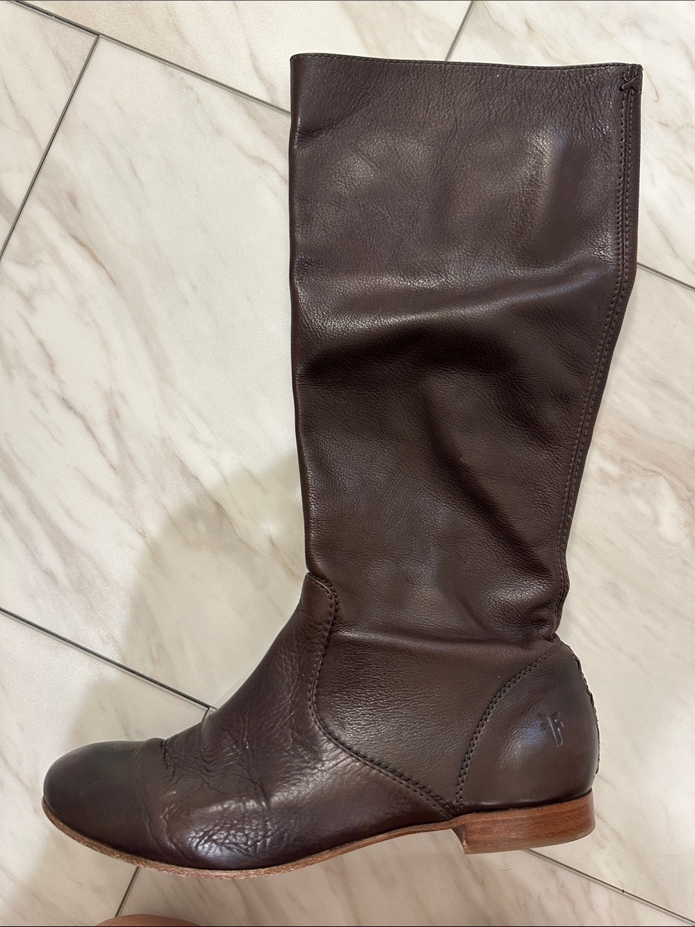 Women's Frye Tall Brown Leather Riding Boots